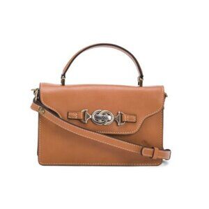 PATRICIA NASH Hazelnut Leather Porcili Satchel With Crossbody Strap